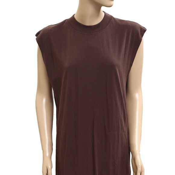 Free People Free-est All Day Long Midi T-Shirt Dress Chocolate Beach XS 283782 - Picture 6 of 9